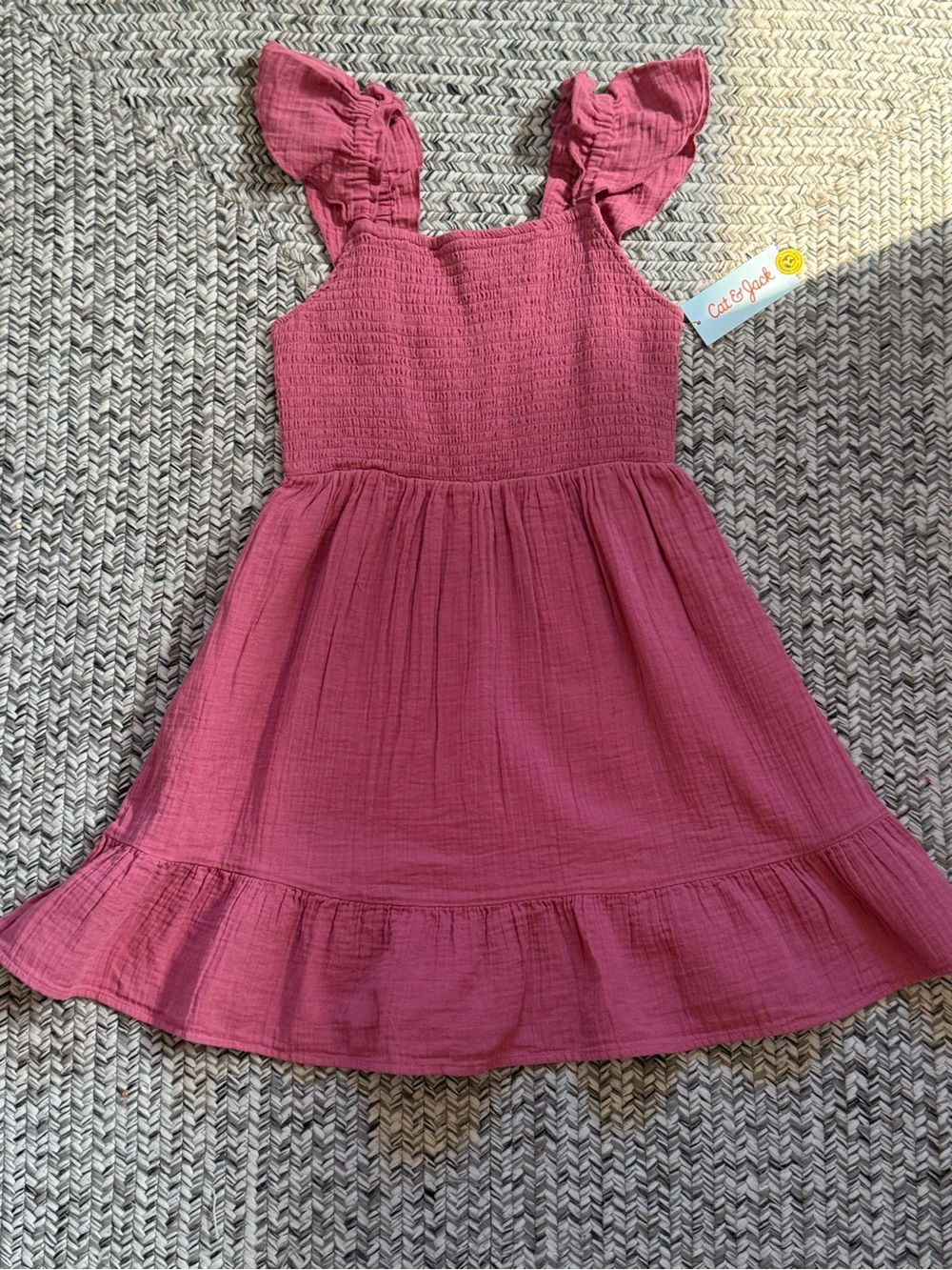 Cat & Jack (Target) Raspberry Pink Flutter-Sleeve Girls' Dress